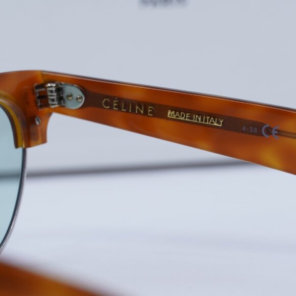 Final Price! Celine CL40059U 18N Light Havana/Blue Sunglasses - Picture 6 of 12